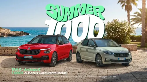 Škoda Summer 1000: l'estate 2026 porta bonus carburante e finanziamenti agevolati su gran parte della gamma